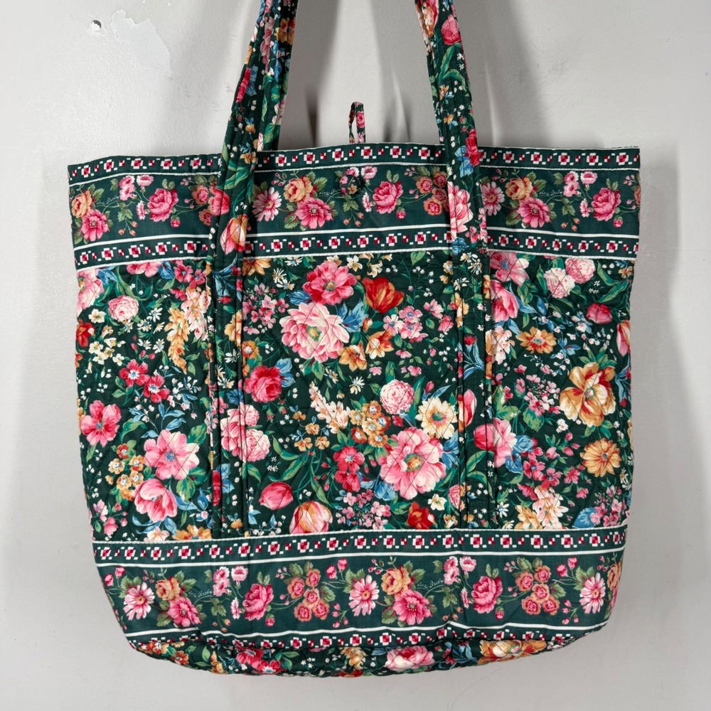Vera Bradley Quilted Floral Tote Bag Purse Springtime Toggle Closure Vtg NWT USA - Picture 9 of 13